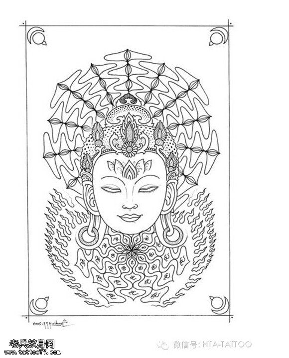 一组宗教纹身图案由纹身提供