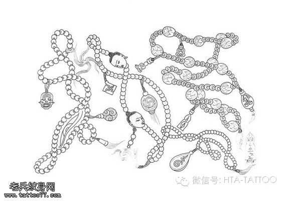 一组宗教纹身图案由纹身提供