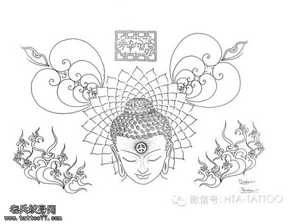 一组宗教纹身图案由纹身提供