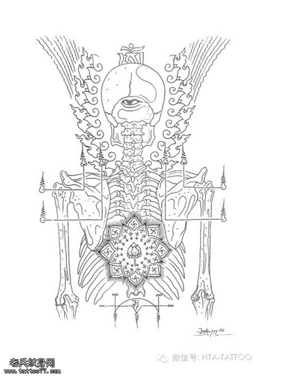 一组宗教纹身图案由纹身提供