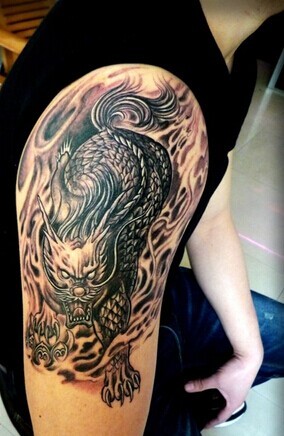大气个性的麒麟刺青