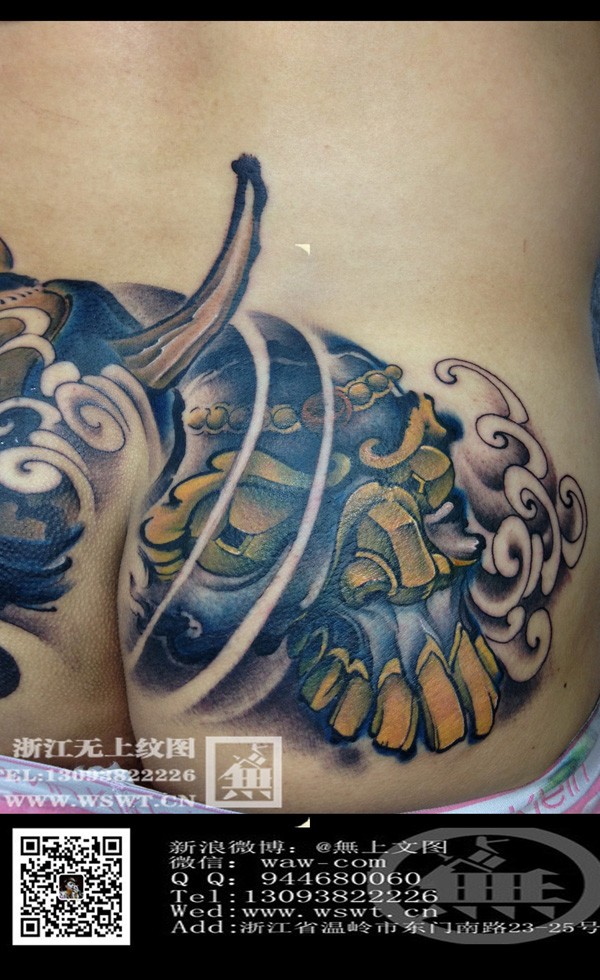 PP上的个性般若纹身