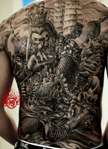 西游人物 满背孙悟空纹身