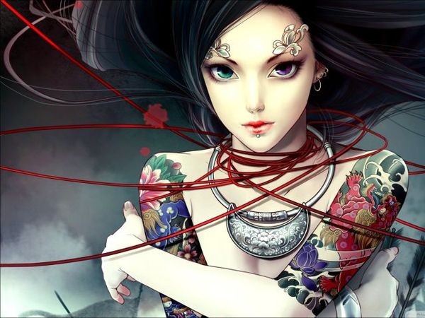 那些美得惊艳你眼球的纹身美女插画