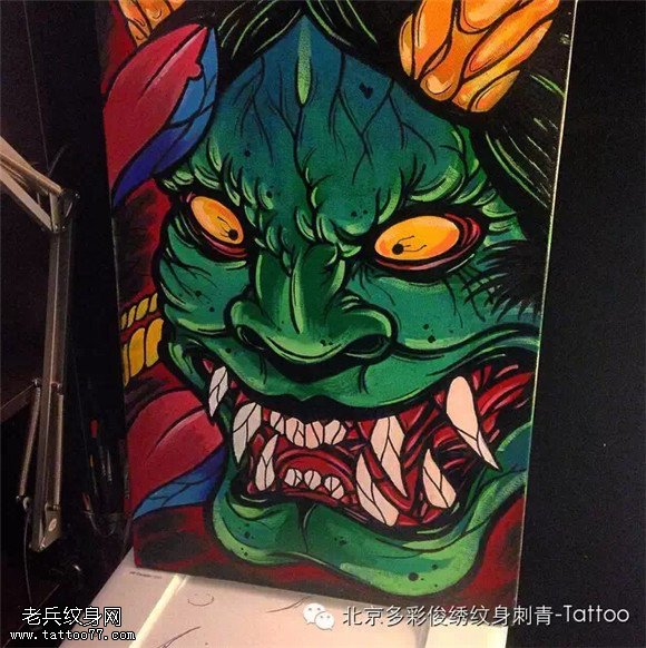 日本传说中的忌妒之鬼纹身 — ”般若“