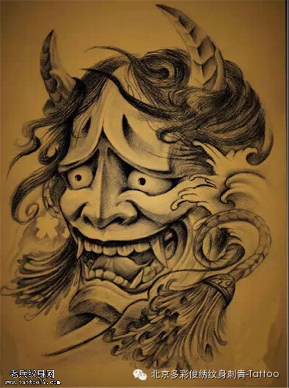 日本传说中的忌妒之鬼纹身 — ”般若“