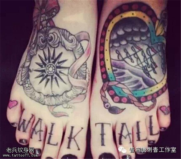 脚背上纹身！如精灵起舞般美丽！