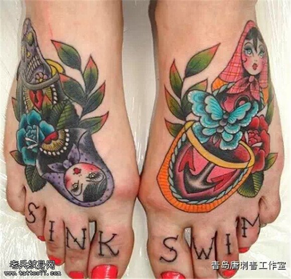 脚背上纹身！如精灵起舞般美丽！