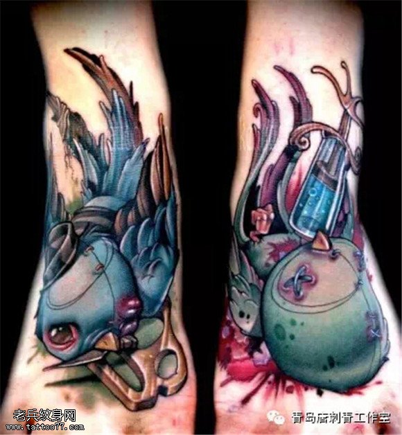 脚背上纹身！如精灵起舞般美丽！