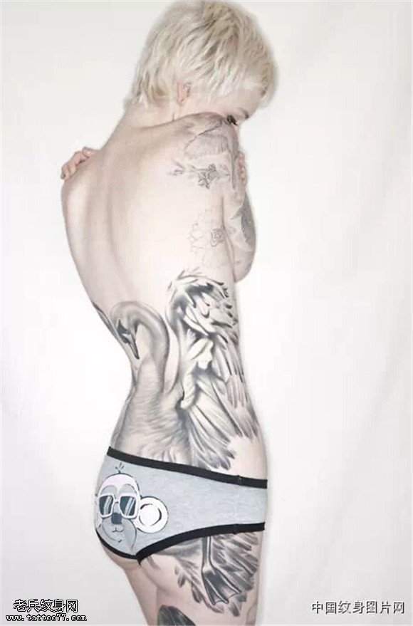 美丽的使者 纯洁的象征之天鹅纹身图案