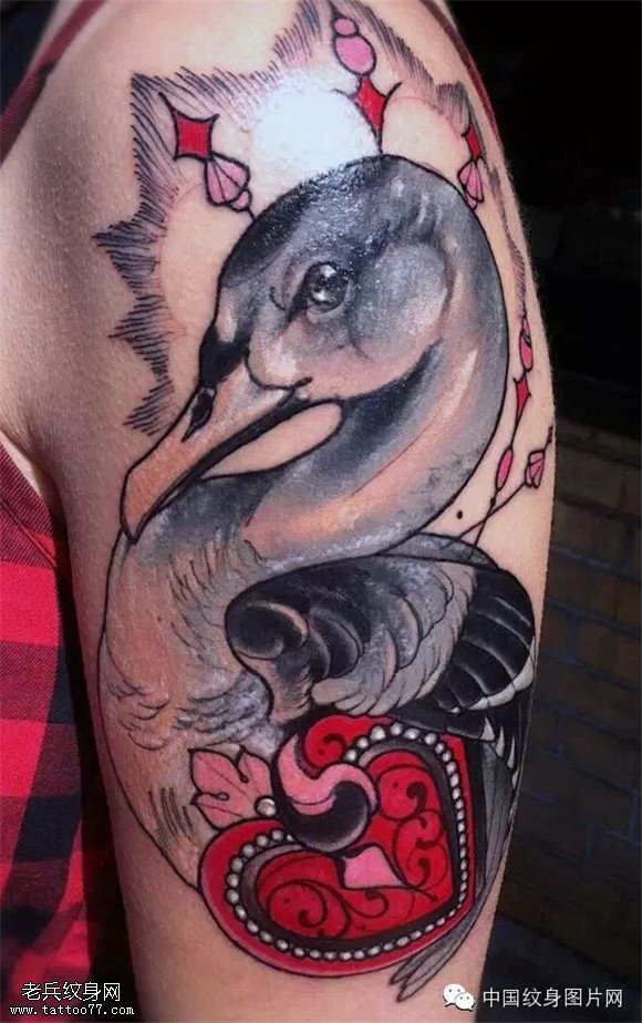 美丽的使者 纯洁的象征之天鹅纹身图案