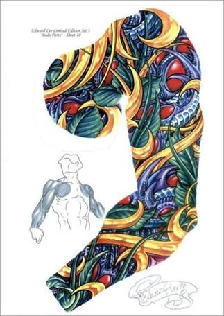 经典漂亮的半甲花臂手稿