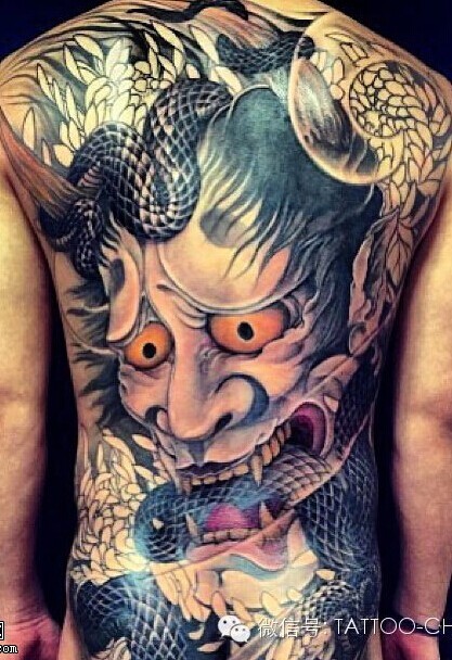 传统纹身  满背般若