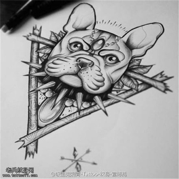 汪星人纹身手稿图片