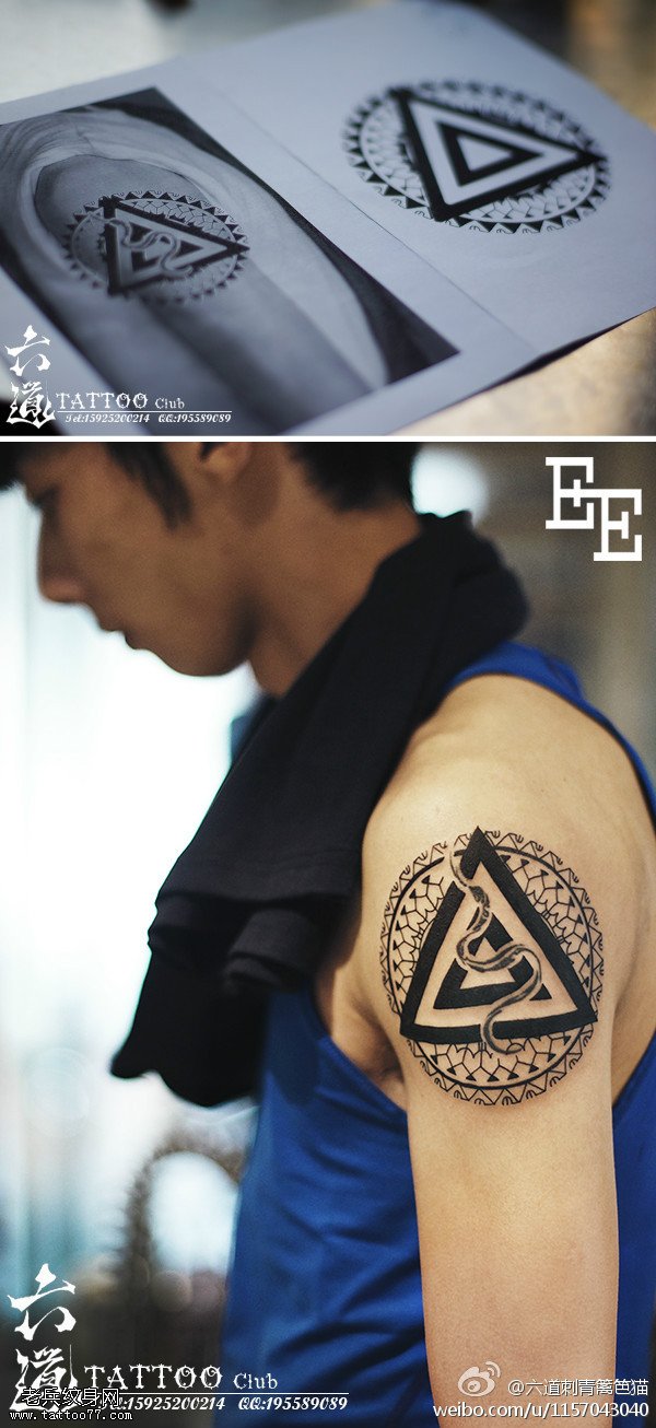 波西米亚纹小蛇纹身图案