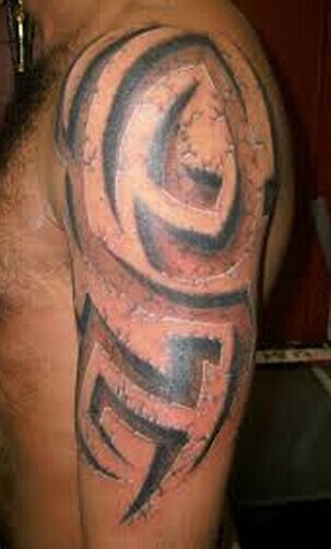 手臂立体的3d图腾纹身