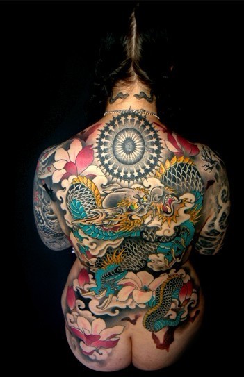 luca ortis传统满背纹身作品