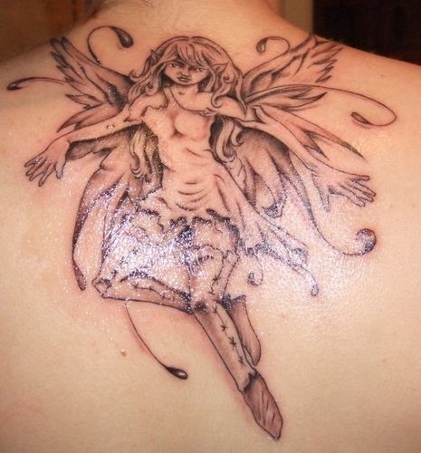 肩背部好看的精灵纹身