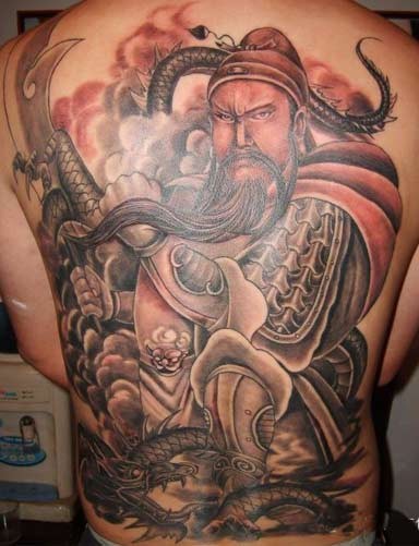 超酷超帅的关公纹身