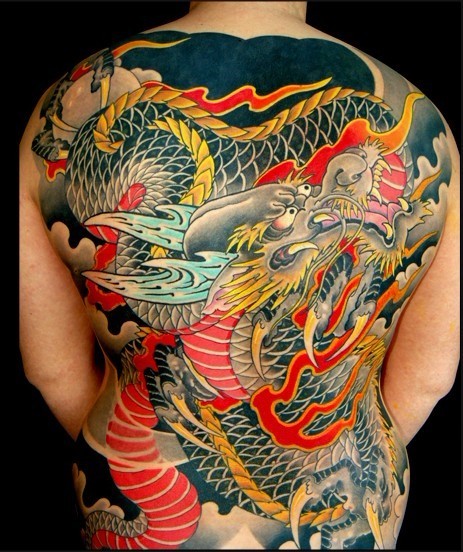 luca ortis传统满背纹身作品