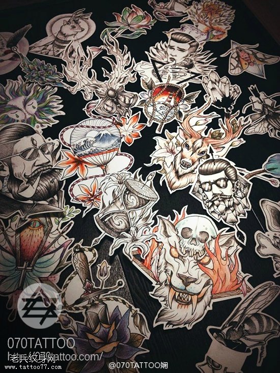 各类欧美风酷炫带感手稿纹身图案