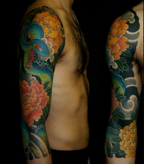 luca ortis传统花臂纹身