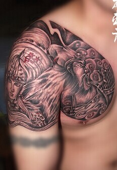 经典霸气的半甲赵云刺青