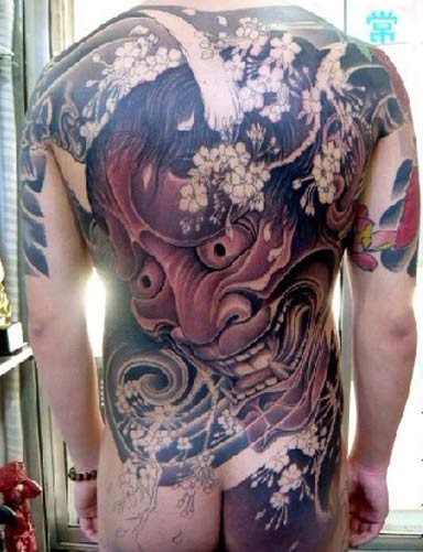 满背大气经典的般若刺青