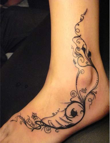 一组小清新的脚踝纹身图案