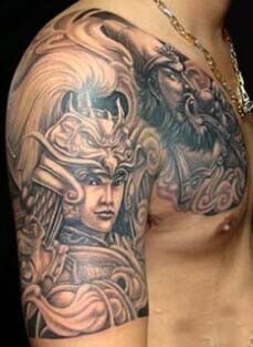 经典霸气的半甲赵云刺青