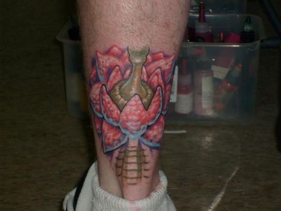 美国名师dan plumley 的部分腿部纹身作品