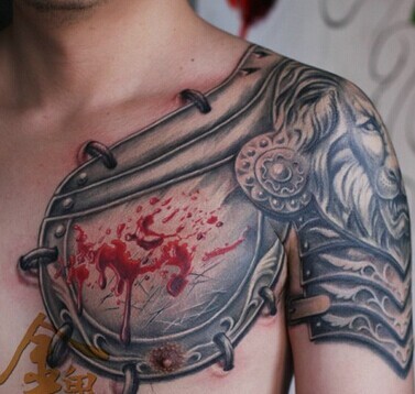 适合真男人的盔甲纹身