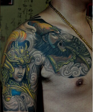 经典霸气的半甲赵云刺青