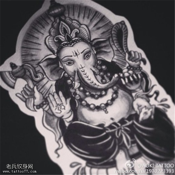 象神纹身手稿图片