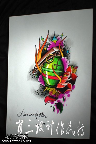 超唯美二次元漫画风格手雷纹身图案缩略频道推荐图