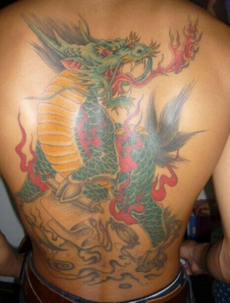 上古神物 帅气的麒麟纹身