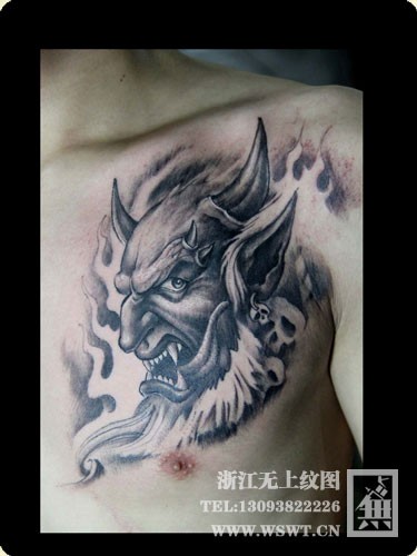 般若纹身/能面纹身/魔鬼纹身/骷髅头纹身