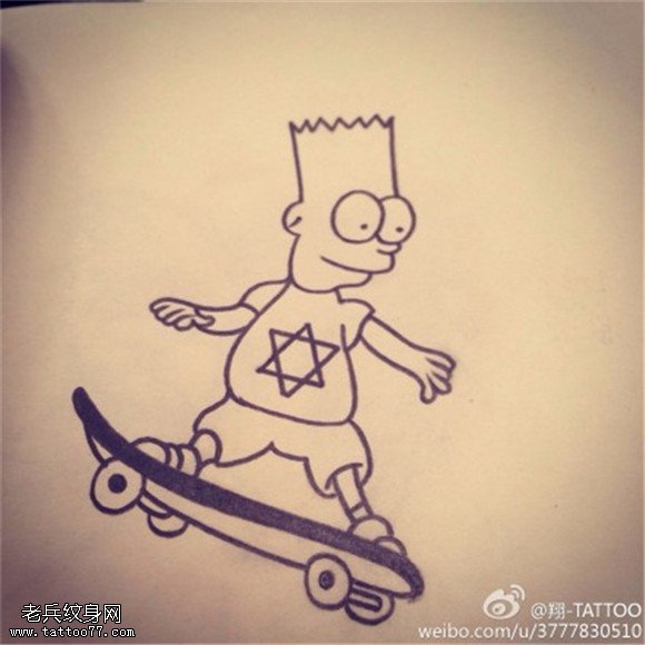 卡通纹身手稿图案