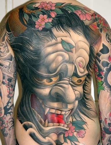 经典个性的满背般若纹身