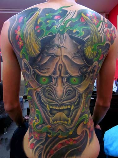 满背经典的日本般若纹身