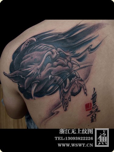 般若纹身/能面纹身/魔鬼纹身/骷髅头纹身