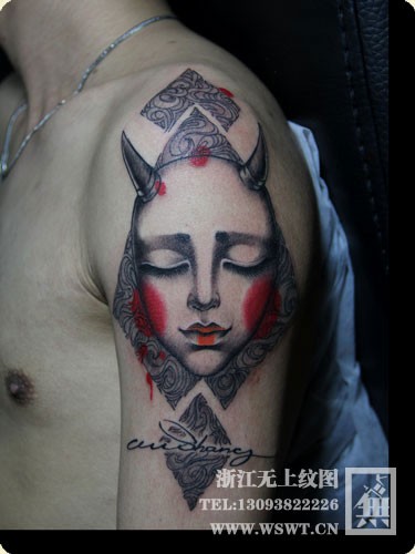 般若纹身/能面纹身/魔鬼纹身/骷髅头纹身