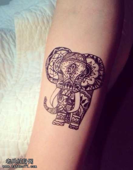 象神图腾纹身图案