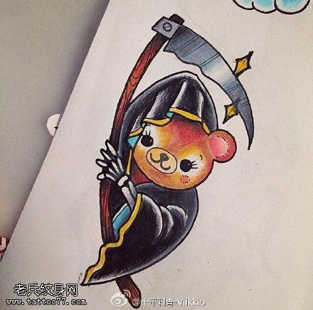 阴暗的小熊纹身的图案