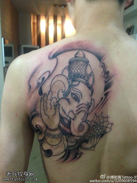 点刺象神纹身图案