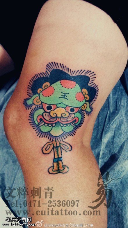 彩绘卡通小老虎纹身图案