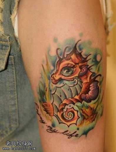 胳膊海马纹身图案