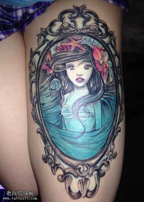 腿部漂亮的美眉纹身图案