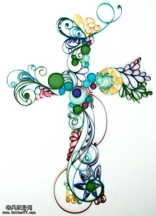 手稿挺好看的十字架纹身图案