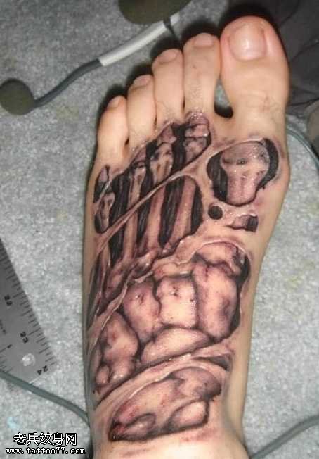 脚部时尚3D纹身图案